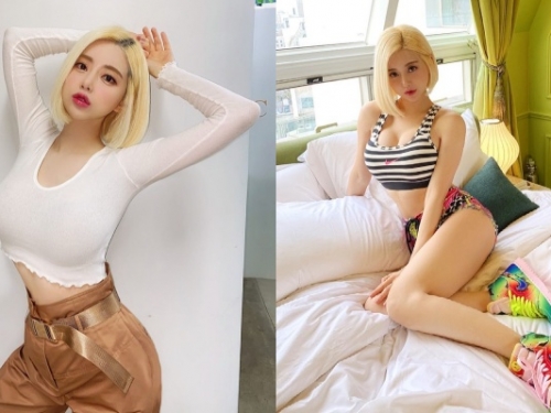 南韓女神 DJ Soda 白色上衣好胸猛！加碼 po 床照炫潮鞋＋白皙美腿