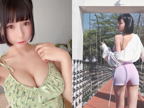 高雄澄清湖出現「短髮雪乳正妹」糖糖，臉蛋甜美和身形窈窕，緊身運動裝辣翻！