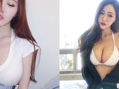上衣好繃！「白嫩大奶正妹」長輩兇兇der，什麼衣服都會穿成緊身衣！
