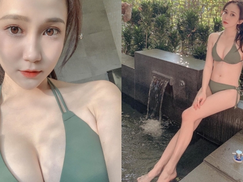 雪白巨峰來啦！甜美正妹「安琪」展示多角度渾圓美乳，每套比基尼都好辣！