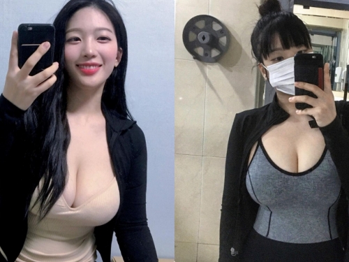 氣質深溝妹「最愛穿運動裝自拍」，雄偉的乳量快滿出了！