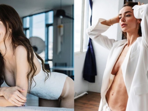 西裝外套這樣穿可以嗎？俄羅斯辣模 Nika 上空挺巨乳！傲人馬甲線也曝光