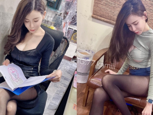 無法專心！性感OL同事「爆乳辦公」好誘惑　黑絲美腿擾人心神