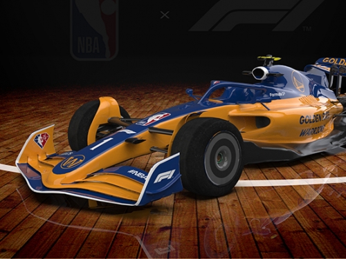 「F1 x NBA」賽車聯名塗裝！湖人勇士公牛等隊率先公布，快艇、國王配色酷似閃電霹靂車