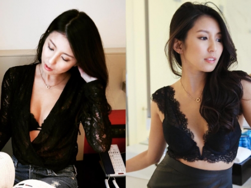 趁老公睡著偷來！「Nancy Tsai」曬出超性感深Ｖ東西半球，連友人婚禮也現超大氣場！