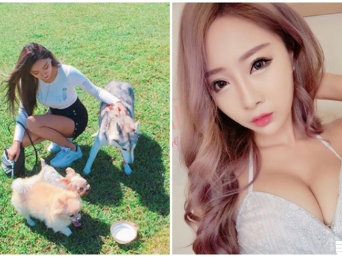公園遛狗正妹太辣了！爆乳照「溢出大長輩」，網友都想衝蘆洲了～