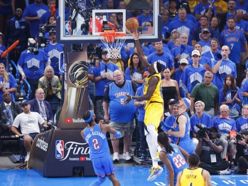 NBA總冠軍賽》哈里伯頓阿基里斯腱受傷退場 溜馬打完上半場領先雷霆