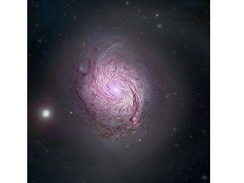 SOFIA首次觀測到螺旋星系磁場形態