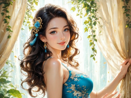 花園中的少女
