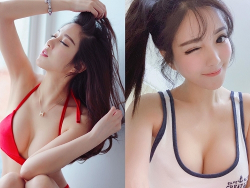 34D巨乳波神「歐詠怡」比基尼解放美好身軀　低胸視角「深邃人字溝」整個滿出來