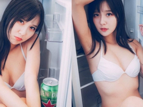越晚越亢奮！清甜正妹「羽晴Min」半夜辣身開冰箱，超準預感今晚大家都別想睡！