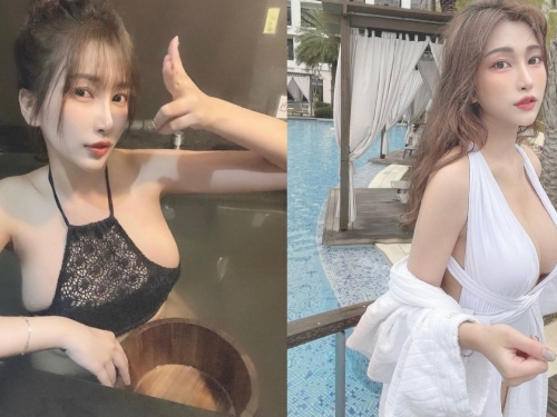 性感正妹「娜娜米」北投泡湯挺白嫩巨乳！「雪白肉肉」兩側溢出，讓人好想加入！
