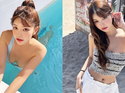 性感辣模「水中視角胸型曝光」，「誘惑的W型美乳」太挑逗！