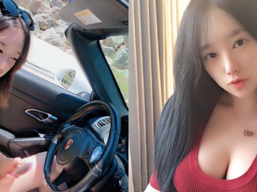 韓國泡菜妹「김빛나라」愛炫豪車，亮點卻集中在「巨型車頭燈」上～