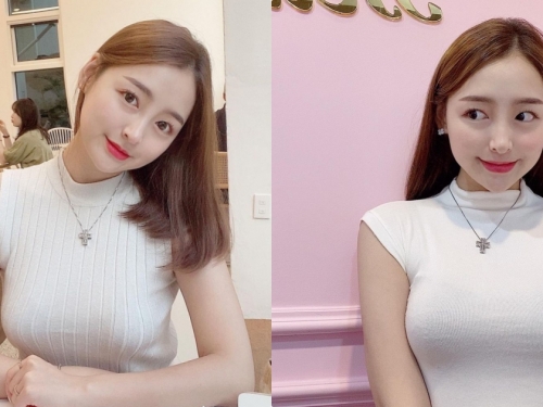 正妹美容師「性感胸型」好惹火，「緊身的穿搭」讓大家都想接睫毛了！