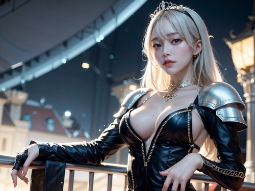AI生成美女~城堡裡的金髮公主Blonde princess at castle