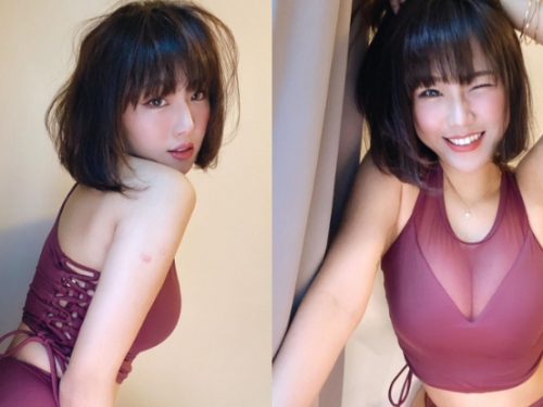 強力濠溝！短髮正妹「奇歐娜Kiona」精巧臉蛋甜笑惹人愛，白嫩酥胸一掏立馬震撼全場！