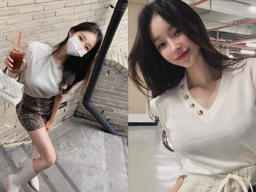 停車場V領正妹「曲線佳顏值又高」，性感美腿又細又長！