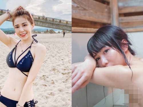 一片肉色畫面...E 乳女神「梓梓」辣曬「濕身出浴照」！上空全裸讓粉絲嗨翻