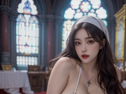 Ladies with big boobs in the church