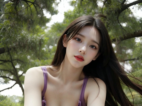 Collection - Enchanting Nymph in a Lavender Gown Amidst the Verdant Wilderness