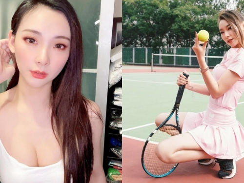 網球場的長腿正妹「mina」，粉紅短裙超可愛，172cm窈窕曲線讓人戀愛！