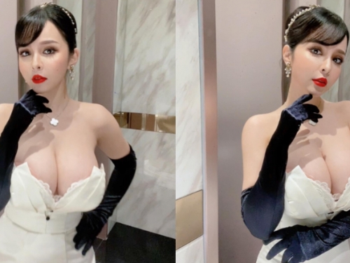 巨乳奧黛麗赫本「Mandi香菱」氣質性感　網友：快包不住了