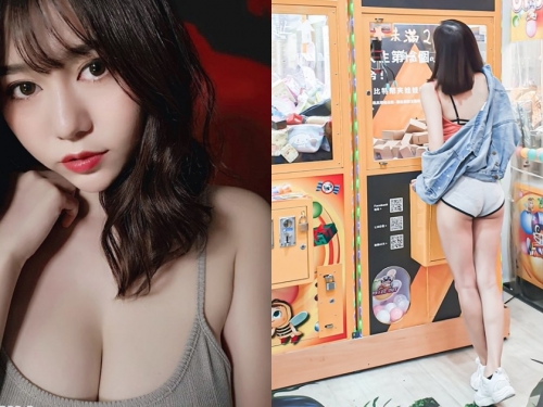 夾娃娃機前「熱褲翹臀妹」出沒！南半球天后萬千千連背影也有「兩顆球球」！