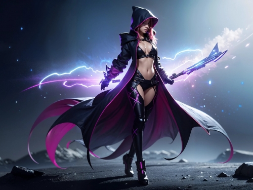 Sexy Cyberpunk Cosmic Assassin Girl