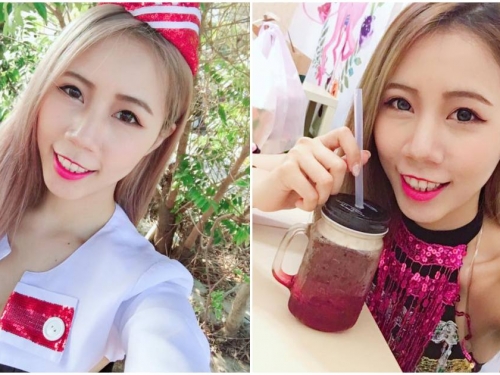 正妹廖小恩「穿上亮片裝喝飲料」，用熱情微笑感染你的心！