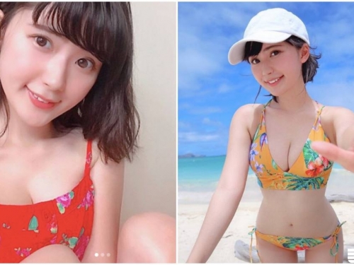 氣質正妹原來是隱乳系，海邊展現「優質美乳」事業線好深啊！