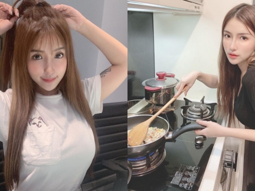 要吃炒飯嗎？「甜美女友」韓智恩Nancy蕾絲小褲褲露「白皙蠻腰」，性感下廚餵飽你！