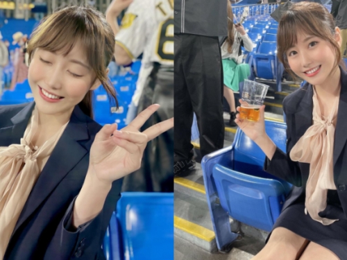 「甜美OL」下班看球賽制服來不及換　外表太正征服看台觀眾