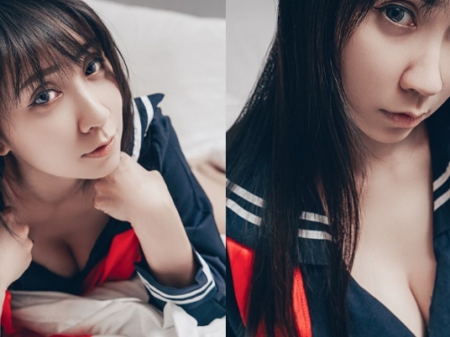 小獅子娜娜兒化身「台版富江」　水手服下的美乳若隱若現