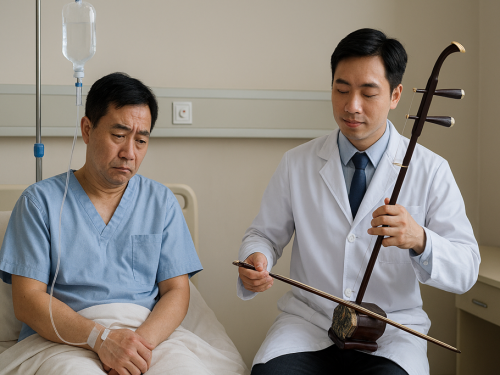 診所醫生趁空檔練習拉二胡　病患吊點滴苦笑：太悲涼