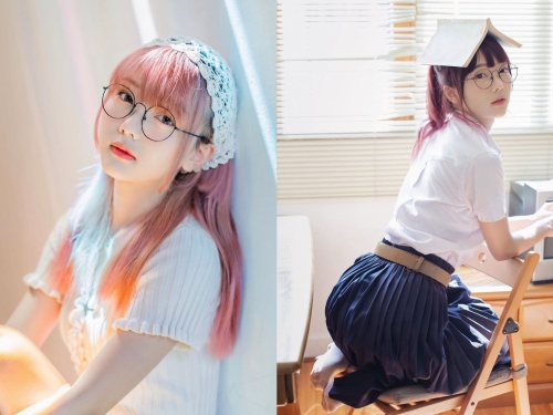 泰國偶像正妹「𝐏𝐢𝐧」二次元眼鏡造型激萌　說是從動漫走出來我也信啊