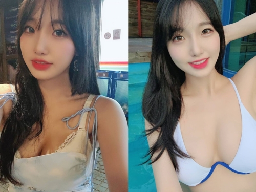 童顏巨乳直播主「수련」爆乳豐臀肉感指數破表　渾圓飽滿「雪白嫩乳」比基尼都快包不住