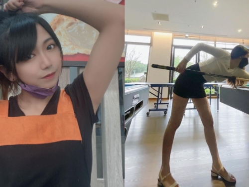 波蘿油女店員下班「提臀推杆」超性感，「火燙玉腿」讓網友超想單挑