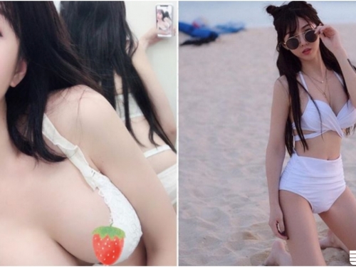 草莓跑出來啦！「白嫩大奶妹」內衣自拍好勾人！火辣身材到海邊回頭率超高！