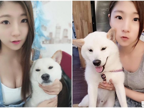 好羨慕狗狗！甜心正妹吊帶衣大爆乳，養眼畫面看了就著迷！