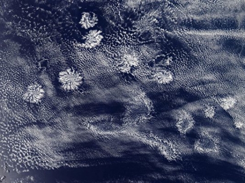 衛星拍到印度洋上空「池中蓮」景象