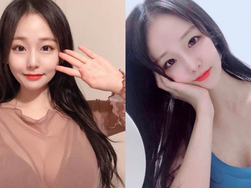萌系清純妹子「美乳好洶湧」，運動時的深溝太銷魂！