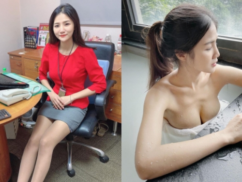 台新正妹行員「林小欣」泡湯解放飽滿上圍　若隱若現讓人想入非非
