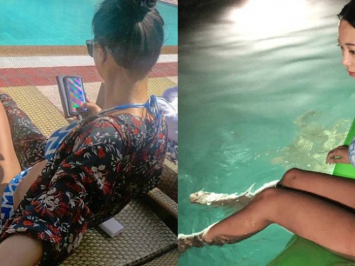 清純正妹挑戰極限！背心奶衣登頂鋒「可愛圓乳」不斷晃動，白嫩蟻腰好動感！