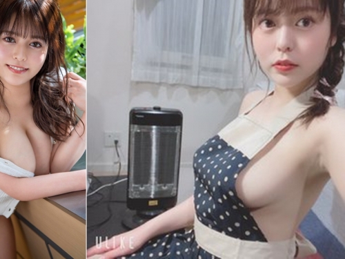 真空圍裙上陣！　H罩杯SOD火辣新人「日乃芙羽里」AV出道一週破千追蹤！