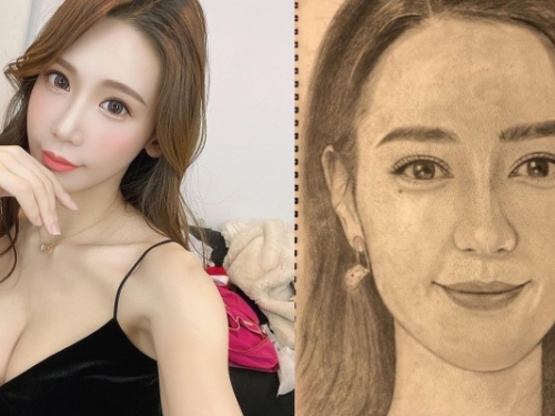 猜猜她畫的是誰！JKF 女郎「楊羽霏」疫情重拾畫筆  畫功驚豔網友