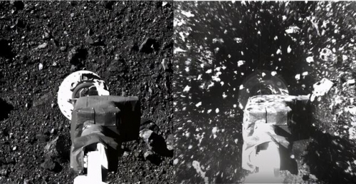 NASA震撼畫面！3億公里外小行星採樣 撞擊力超強石塊爆噴
