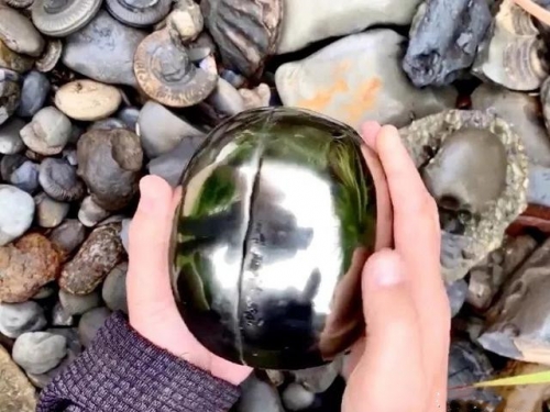 小夥在海邊發現“黃金蛋”，冒險打開後，珍貴物體降臨人間