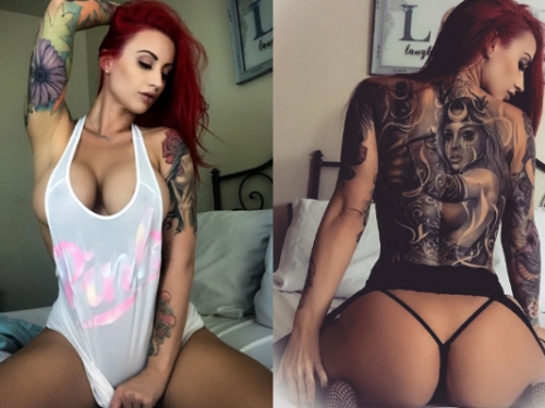 看刺青還是看妹子？！爆乳豐臀vs.藝術紋身　網友：一體雙享爽度破表