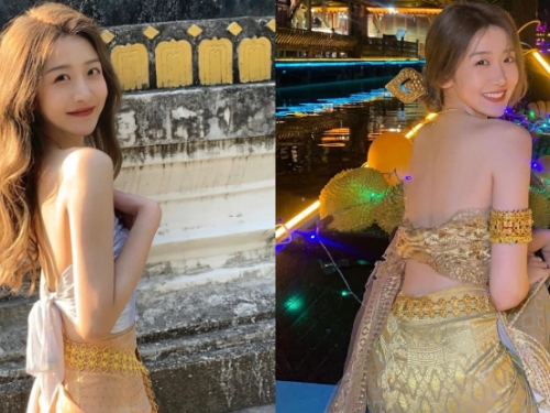 「白嫩正妹」曬美背搭水果船，「銷魂細腰」性感氣場直沖男粉腦門